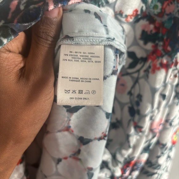 Anthropologie Maeve Blouse Silk Burnout Oversized Floral Wrap Boho Romantic L - Picture 6 of 7